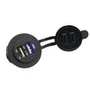 Universal Car Boat 2 Pin Dual USB Charger Socket Plug With Waterproof Cover