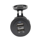 Universal Car Boat 2 Pin Dual USB Charger Socket Plug With Waterproof Cover