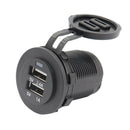 Universal Car Boat 2 Pin Dual USB Charger Socket Plug With Waterproof Cover