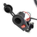 Universal Motorcycle Car Cigarette Lighter Power Socket with On Off Switch