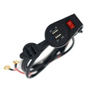 12-24V 3.1A Car Motorcycle Dual USB 2 Port Charger Adapter w/ On Off Switch