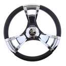 350mm 3/4'' Steering Wheel with Polished Chromed Spokes for Marine Boat Yacht