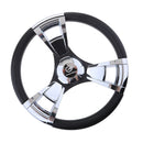 350mm 3/4'' Steering Wheel with Polished Chromed Spokes for Marine Boat Yacht