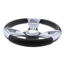 350mm 3/4'' Steering Wheel with Matte Chromed Spokes for Marine Boat Yacht