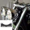 Motorcycle Bottom Mount Dual Headlight Head Light Bracket For Harley Black
