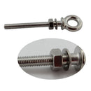 60mm Long Shank Collared Eye Bolt - Marine 316 Grade Stainless Steel