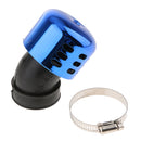 1PC 42mm Universal Motorcycle Motorbike AIR INTAKE FILTER POD 45 Degree Blue
