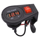 Motorbike 12-24V Red LED Digital Display Voltmeter Volt Gauge With Switch