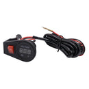 Motorbike 12-24V Red LED Digital Display Voltmeter Volt Gauge With Switch