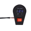 Motorbike 12-24V Blue LED Digital Display Voltmeter Volt Gauge With Switch
