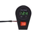 Motorbike 12-24V Green LED Digital Display Voltmeter Volt Gauge With Switch