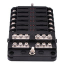 12-Way Fuse Box Blade Holder Block LED Vehicle Circuit for Car Auto 32V 100A