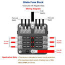 6 Way DC 32V Fuse Holder Box With Spade Terminals 5A 10A 15A 20A Fuse