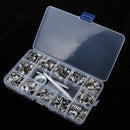 153Pcs Stainless Steel Boat Marine Cover Fastener Snap 15mm Screw Kit with Installation Tool