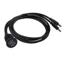 Car Dashboard Flush Mount USB 3.0 Socket Extension Lead Panel Cable Cord Kit