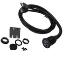 Car Dashboard Flush Mount USB 3.0 Socket Extension Lead Panel Cable Cord Kit