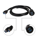 Car Dashboard Flush Mount USB 3.0 Socket Extension Lead Panel Cable Cord Kit