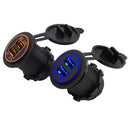 2 Pieces Dual USB Port Charger for Motorcycle Boat RV SUV (Orange & Blue)