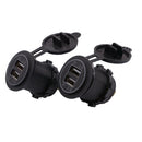 2 Pieces Dual USB Port Charger for Motorcycle Boat RV SUV (Orange & Blue)