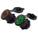 2 Pieces Dual USB Port Charger for Motorcycle Boat RV SUV (Orange & Green)