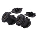 2 Pieces Dual USB Port Charger for Motorcycle Boat RV SUV (Orange & Green)