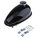 Motorized Bike Petcock 3L Metal Fuel Gas Tank Cap for 80cc 60cc 66cc 49cc Engine Black