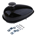 Motorized Bike Petcock 3L Metal Fuel Gas Tank Cap for 80cc 60cc 66cc 49cc Engine Black