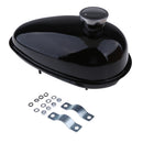 Motorized Bike Petcock 3L Metal Fuel Gas Tank Cap for 80cc 60cc 66cc 49cc Engine Black