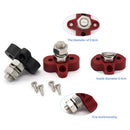 Red + Black Stainless Steel Insulated Terminal Block Heavy Duty 3/8" Stud