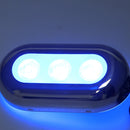 12-28V Marine/Boat/Yacht Underwater LED Blue Light w/ Stainless Steel Bezel