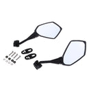 2Pcs Black Universal Rearview Side Mirrors for Motorbike Street Sport Bike Scooters