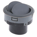 Grey RV Marine Yacht Round Air Vent Outlet Grill Ventilation 70x42mm