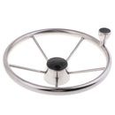 Boat Stainless Steel Steering Wheel 5 Spoke 13-1/2" for 3/4" Tapered Shaft