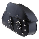 Left Motorcycle Leather Saddle Bags Side Storage Tool Bag Black Fit Harley
