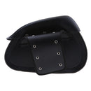 Left Motorcycle Leather Saddle Bags Side Storage Tool Bag Black Fit Harley