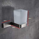 Wall Mounted Toothbrush Cup with Glass Cup 304 Stainless Steel Rack Shelf Set