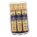 Car Stereo Audio 3-Way 80A In-Line Fuse Holder Power Distribution Block with Waterproof Cover