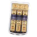 Car Stereo Audio 3-Way 80A In-Line Fuse Holder Power Distribution Block with Waterproof Cover