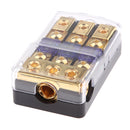 Car Stereo Audio 3-Way 80A In-Line Fuse Holder Power Distribution Block with Waterproof Cover