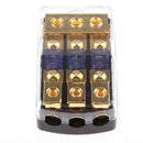 Car Stereo Audio 3-Way 80A In-Line Fuse Holder Power Distribution Block with Waterproof Cover
