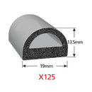 D Shape Car Window Door Rubber Weatherstrip Adhesive Seal Strip - 5 meter