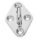 80mm Diamond 4 Hole Pad Eye Plates Staple - Marine Grade Stainless Steel