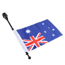 Universal Motorcycle United Kingdom Flag pole Luggage Rack Mount For Honda