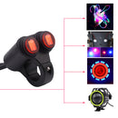 12V 16A Motorcycle 7/8" 22mm Handlebar Grip Light Switch Aluminum Waterproof