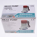24V DC 1500GPH Automatic Bilge Pump Boat Submersible Bilge Pump 1-1/8" Outlet