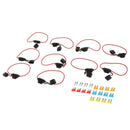 10x Inline 14AWG Blade ATM Medium Fuse Holder & 20x Fuses Set for Boat Car Marine
