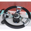 Chrome Stainless Steel Boat Marine Steering Wheel 3 Spoke 13.7