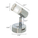 12V 24V 3W LED Bedside Reading Light Headboard Touch Switch with USB Port