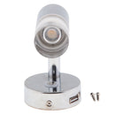 12V 24V 3W LED Bedside Reading Light Headboard Touch Switch with USB Port
