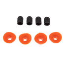 4x Black Plastic Valve Stem Cap Lid, 4x Rubber Wheels Tire Dust Cover